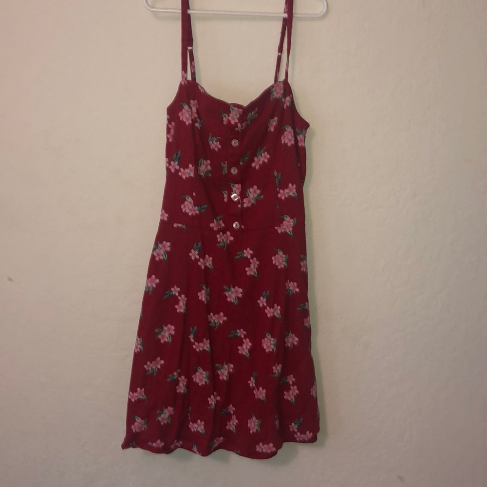 Red Floral Hollister Dress